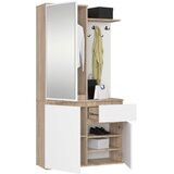 AKORD Entro Garderobni Komplet, Hrast Sonoma/Bela, (5000332852) | Shoptok.si