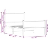  Metalni okvir kreveta bez madraca boja hrasta sonome 107x203 cm | shoptok.hr