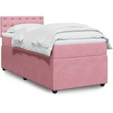 vidaXL Box spring postelja z vzmetnico roza 90x190 cm žamet | Shoptok.si