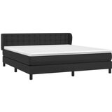  S oprugama i madracem crni 180 x 200 cm od umjetne kože | shoptok.hr