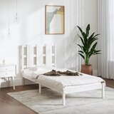 The Living Store Posteljni okvir bel iz trdne borovine 100x200 cm - Posteljni Okvir, (21527444) Cene