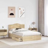  Postelja s shranjevanjem z vzglavjem Sonoma hrast 135 x 190 cm, (5000105570) | Shoptok.si