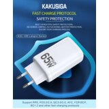 Kakusiga adapter hišni polnilec 220V Gun Quick Charge 65W vhod 1x USB A in 1x Type C - s kablom Type C - Type C 3.0 bel | Shoptok.si