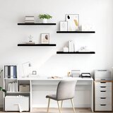  Plutajuće zidne police 4 kom sjajne crne 90 x 23,5 x 3,8 cm MDF | Eponuda.com