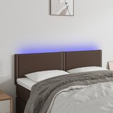 vidaXL LED posteljno vzglavje rjavo 144x5x78/88 cm umetno usnje Cene