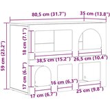  Strani šal Bela 80,5 x 35 x 59 cm Konstruiran les, (5000107901) | Shoptok.si