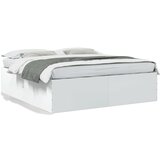 vidaXL Posteljni okvir bel 200x200 cm inženirski les | Shoptok.si