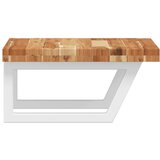  Zidna polica za umivaonik od čelika i masivnog bagremovog drva Smeđa 50 x 50 x 4 cm | shoptok.hr