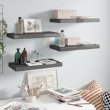vidaXL Stenske police 4 kosi visok sijaj sive 50x23x3,8 cm MDF, (20765098) | Shoptok.si
