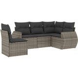  The Living Store Vrtna sedežna garnitura 5-delna z blazinami siv poli ratan - Vrtna Sedežna Garniture, (21461288) | Shoptok.si