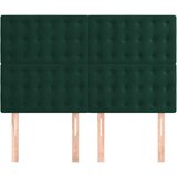  Uzglavlje tamnozeleno 144x5x118/128 cm baršunasto | Eponuda.com