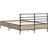  Okvir za krevet boja hrasta 140x200cm konstruirano drvo i metal | shoptok.hr