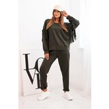 Kesi Włoski Women's butter set with fringes on the sleeves khaki | Shoptok.si