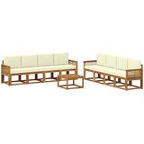  Set vanjskih sofa 9 pcs Prirodna i krem Poliester | shoptok.hr