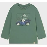 Mayoral Otroška bombažna majica z dolgimi rokavi zelena barva