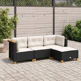 vidaXL 4-dijelni set vrtnih sofa od poliratana s jastucima crni | shoptok.hr