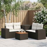  Set sofe 6 kom. Crna i krem-bijela Poli Rattan i čelik | shoptok.hr