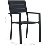  Vrtne stolice 4 kom crne HDPE s izgledom drva | shoptok.hr