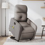 Maison Chic Električni masažni naslanjač - Relax naslanjač s funkcijo vstajanja taupe, (22042544) | Shoptok.si