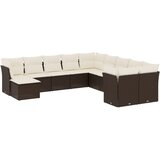  11-dijelni set vrtnih sofa od poliratana s jastucima smeđi | shoptok.hr