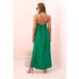 Kesi Włoski Long dress with straps green | shoptok.hr