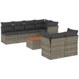 Maison Chic Seti vrtnega pohištva - Vrtna garnitura - Vrtni pohištvo set 8-delna z blazinami siv poli ratan, (21800820) | Shoptok.si