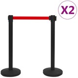 vidaXL Pregradni stupovi s trakom 4 kom željezni crni | shoptok.hr