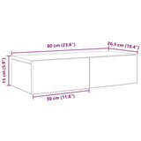 vidaXL Stenska polica s predali rjav hrast 60x26,5x15 cm inž. les | Shoptok.si