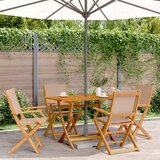 Maison Chic Zložljivi Vrtni Stoli - Stol za vrti 4 kosi taupe blago in trden les JS2884, (21876031) | Shoptok.si