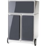 Paperflow Pomični predalnik easyBox®, 1 predal, 2 predala za obešalne mape, bel / antraciten | Shoptok.si