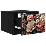 Wall-mounted noćni ormarić BORNE Crni hrast 36 x 33 x 25 cm - Crni hrast Print lagane peonije 1 | shoptok.hr