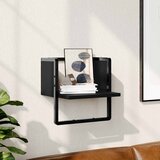  Zidna polica s prečkom crna 30x25x30 cm | shoptok.hr