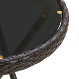  3-dijelni bistro set s jastucima smeđi od poliratana i stakla | shoptok.hr