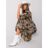 Italy Moda Dress-DHJ-SK-13965-1.61P-Black-Yellow | shoptok.hr