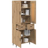 vidaXL Visok predalnik 2 pcs Umetni hrast Inženirski les in steklo | Shoptok.si