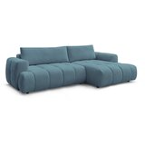 Bobochic Paris Plava sklopiva/s prostorom za odlaganje kutna garnitura (s desnim kutom/s ležaljkom) Fuji – | shoptok.hr