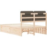  Posteljni okvir z oblazinjenim vzglavjem Taupe 120 x 190 cm, (5000104185) | Shoptok.si