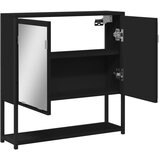  Kupaonski ormarić s ogledalom crni 60 x 16 x 60 cm drveni | shoptok.hr