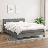 Maison Chic Box spring postelja - Vzmetna postelja z vzmetnico temno siva 140x200 cm blago SL14534, (21905023) | Shoptok.si