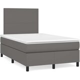 Krevet s oprugama i madracem LED sivi 120x190 cm umjetna koža | Eponuda.com