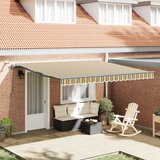 vidaXL avtomatska retraktibilna tenda z LED zeleno in rumeno 400x300 cm, zamenjava tenda za okvir 4x3 m zelena in rumena Cene
