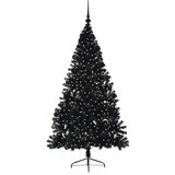 vidaXL Umjetna preddekorirana božićna jelka Črna 210 cm PVC | Shoptok.si