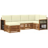 vidaXL Kotna sedežna garnitura z blazino 5 pcs Naravna in smetana, (5000283725) | Shoptok.si