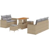  8-dijelni vrtni sofa set s jastučićima bež poli ratan akacija Vrtna garnitura - 3-dijelni vrtni blagovaonski set s jastučićima Cijene