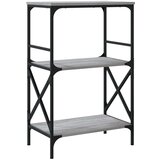  Regal za knjige 3 razine siva boja hrasta 59x35x90 5 cm drveni | shoptok.hr