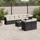 vidaXL 9-dijelni set vrtnih sofa s jastucima crni od poliratana | shoptok.hr