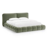 Micadoni Zelena oblazinjena zakonska postelja s prostorom za shranjevanje z letvenim dnom 160x200 cm Solange – | Shoptok.si