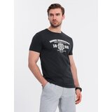 Ombre Men's college print cotton t-shirt - black | Eponuda.ba