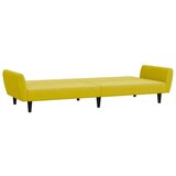  Dvosjed na razvlačenje s tabureom žuti baršunasti | shoptok.hr