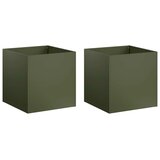  Vrtna saksija 2 kom. Maslinastozelena 25 x 25 x 25 cm - Maslinastozelena 25 x 25 x 25 cm 2 | shoptok.hr